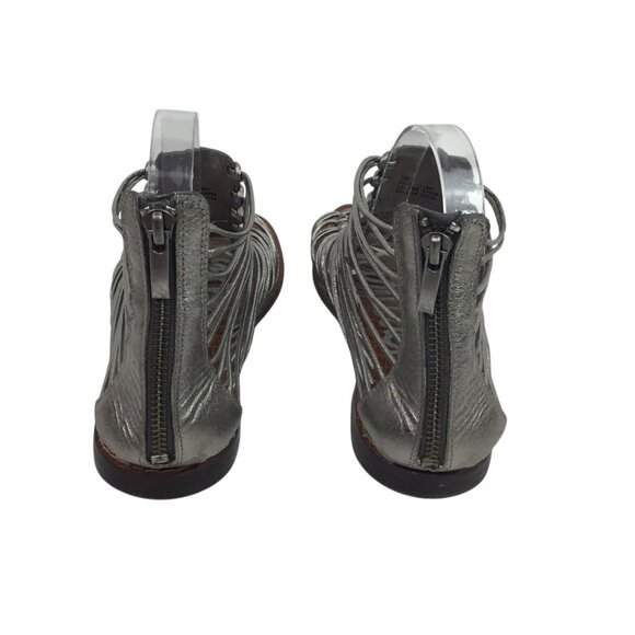 Sam Edelman Hazel Caged Gladiator Womens 8 Sandals Silver Metallic Stone Embelli - Picture 4 of 12